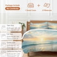 thumbnail image 6 of 3 Piece Ocean Sunrise Coastal Duvet Cover Set Queen Size, Microfiber Comforter/Quilt Cover with Corner Ties and 2 Pillowcases, Summer Beach Abstract Art All Season Soft Bedding with Zipper Closure, 6 of 8