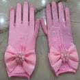 thumbnail image 6 of Useful Elegant Bow Knot Holiday Princess Birthday Party Gloves Etiquette Dress Gloves Children's Wedding Gloves Short Lace Mesh Gloves RED, 6 of 8