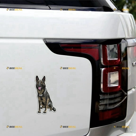 Black German Shepherd Dog Sitting Car Magnet Magnetic Sticker Decal - 2 Pack Glossy 5" - for Truck Door Fridge Reusable Waterproof