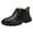 Black, variant on WEAIXIMIUNG Mens Sneakers Size 9.5 Men's British High Top Handmade Leather Shoes Korean Version Trend Large Round Toe Zipper Shoe