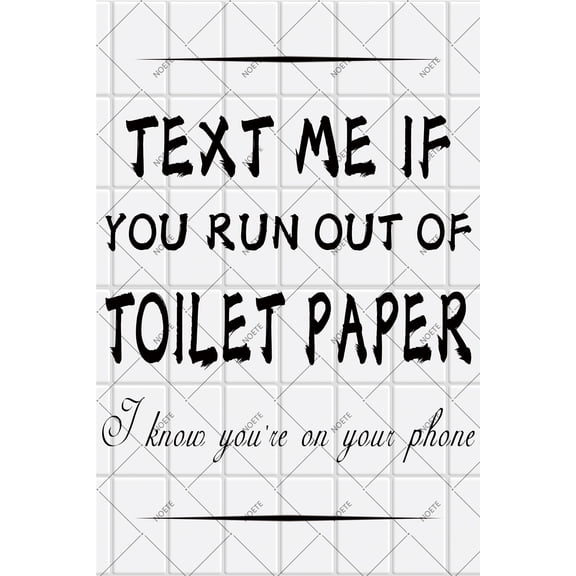 NOETE 12x16 Inch Funny Bathroom Sign "Text Me If You Run Out of Toilet Paper" Metal Tin Sign for Farmhouse, Guest Bathroom, or Shower Decor Humorous Gift for Men & Women