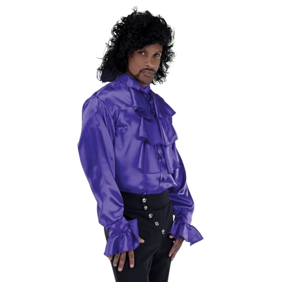 Men's Musician Pop Star Purple Costume Shirt Large 42-46