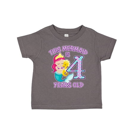 

Inktastic This Mermaid is 4 Years Old Gift Toddler Toddler Girl T-Shirt