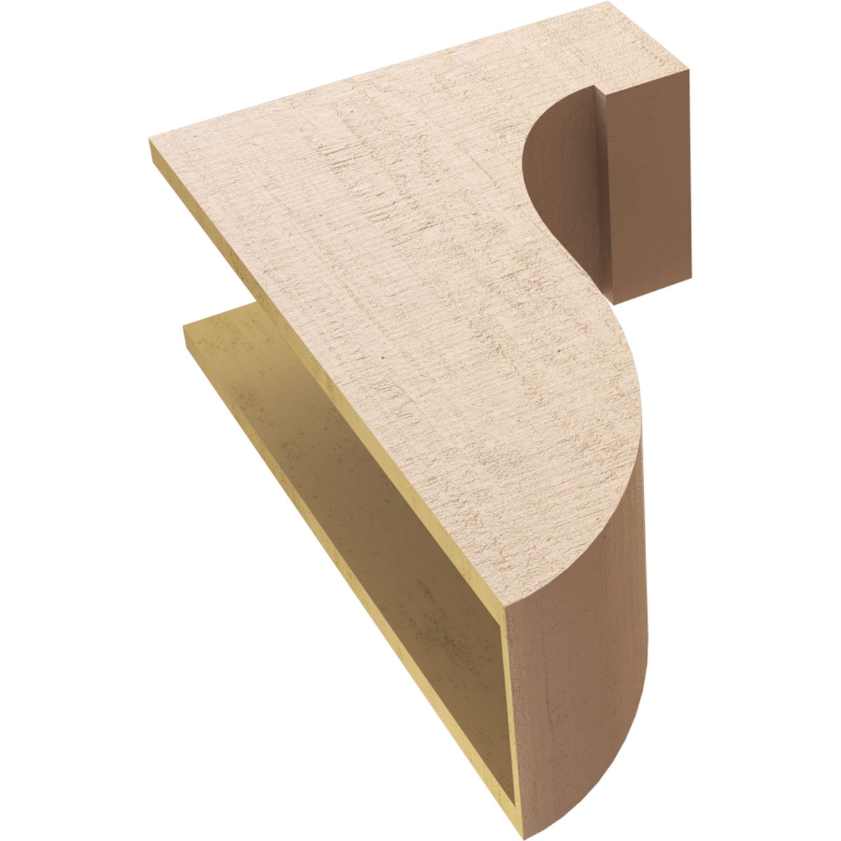 9"W x 18"D x 27"H Classic Del Monte Rough Cedar Woodgrain TimberThane Corbel, Primed Tan