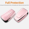 thumbnail image 3 of Key Fob Cover Compatible with Toyota RAV4 Camry Avalon Corolla Highlander C-HR Prius Smart Remote Keychain Case Holder Protector,Chalk Pink, 3 of 6