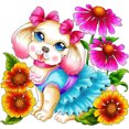 thumbnail image 1 of Cuadros Decorativos Perro de flores 5D DIY Kits de pintura de diamantes Taladro de forma especial parcial DQrwqpou Nuevos Originales, 1 of 8