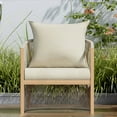 thumbnail image 2 of Hassch Lounge Chair with Removable Cushion, Single Sofa Chair with Metal Frame, Indoor & Outdoor Reading Chair for Patio, Garden, Yard, Beige & Natural, 2 of 9