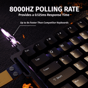 ATTACK SHARK X68 HE 8000Hz Rapid Trigger Keyboard, 0.01mm RT Accuracy Wired Gaming Keyboard with Magnetic Switch, Adjustable Actuation, Rapid Trigger, Snap Tap, RGB Lighting for PC/Mac, Black