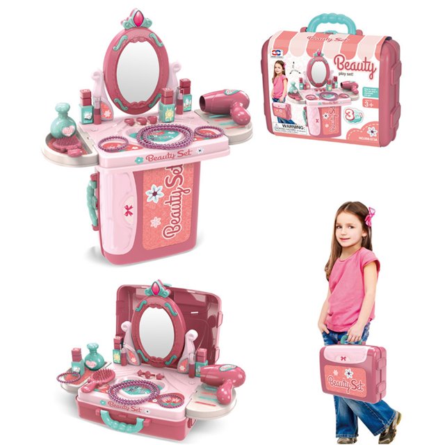 HUASHENG Interactive Parent Child Pretend Toys. Kitchen Doctor Tools Dressing Table Suitcase. Inspiring Imaginative Role Playing. Quality Set For Family Bonding & Entertainment.