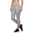 thumbnail image 1 of Reebok Womens High Rise Capri Leggings Yoga Pants, Grey, X-Large, 1 of 1
