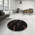 thumbnail image 4 of Ahgly Company Machine Washable Indoor Round Contemporary Burgundy Brown Area Rugs, 6' Round, 4 of 7