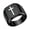Black, variant on Men Stainless Steel 17mm Square Ring Signet Style Classical Simple Plain Wide Cross Promise Ring Blue Size 5