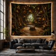 thumbnail image 6 of Library Situated Hollow with Interior Massive Ancient Tree, Mystical Fantasy for Space Lovers, Galaxy Room Decor, Graduation Gift, Tapestry Wall Hanging for Bedroom and Dorm, 6 of 7