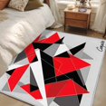 thumbnail image 5 of Red Black Color Block Area&nbsp;Rug 2.7x5ft Abstract Triangle 3D Non-Slip&nbsp;Washable Square&nbsp;Rugs Soft Felt Indoor Floor Mat for Bedroom Kitchen Living Room Bathroom, 5 of 9
