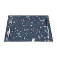 thumbnail image 1 of XMXT 1 Pcs Woven Placemats, Abstract Blue Terrazzo Stain Resistant Anti-Skid Placemat for Kitchen Table, 12 x 18 inches, 1 of 6