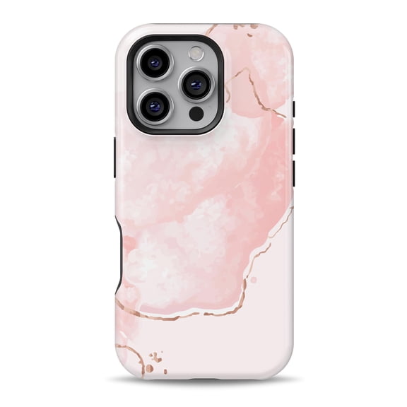 DesignSkinz Scratch-Resistant Hard Slim Case Compatible with iPhone 16 (Compatible with MagSafe) - Pink Watercolor Splash