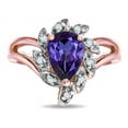thumbnail image 3 of Star K � Pear Shape 8x6 Genuine Iolite Halo Split Shank Ring, 3 of 9