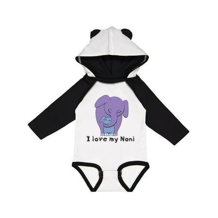 

Inktastic I Love my Noni Elephant Purple Blue Gift Baby Boy Long Sleeve Bodysuit