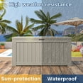 thumbnail image 5 of Patiowell 120 Gallon Large Deck Box, Outdoor Lockable Storage Box for Gardening Tools, Waterproof Deck Box for Patio Furniture, Light Brown, 5 of 8