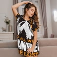 thumbnail image 3 of Pofeuu Not All Who Wander Are Lost4 Print Women's Loose Fit Short Sleeve Nightgown, Comfortable Sleep Dress for Women, Casual Lounge Sleepwear, Soft Cotton Sleep Dress, 3 of 6
