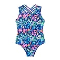 thumbnail image 3 of inhzoy Kids Girls Printed Ballet Dance Bodysuit Criss Cross Straps Back Dance Leotard Dancewear, 3 of 5