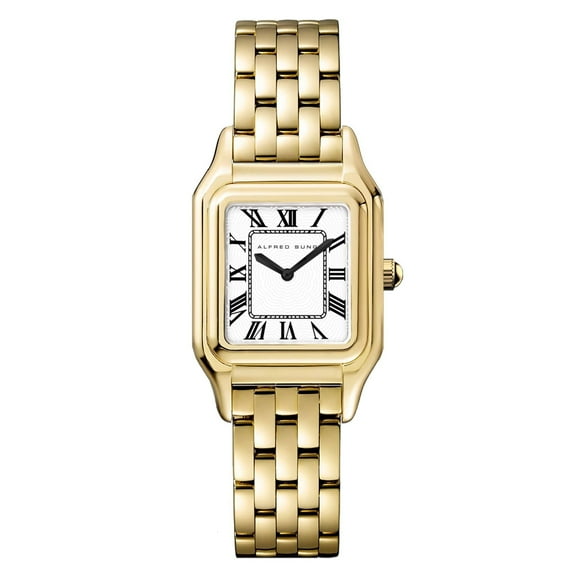 Alfred Sung Ladies Dorian Gold White Dial Link Watch