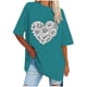 thumbnail image 1 of Camisetas de Manga Corta para las Mujeres Impreso Cuello Redondo Suelto Camiseta, Casual Cuatro Estaciones Blusa para el Hogar, 1 of 3