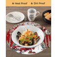 thumbnail image 3 of 13 Inch Round Placemats Set of 4, Red Christmas Non Slip Heat Insulation PP Table Mats, Snowman Xmas Truck Balls Tree Washable Place Mats for Kitchen Dining Party Table Decor, 3 of 7