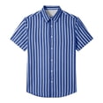 thumbnail image 4 of Guluxicc Men's Striped Beach Shirts Button Down Collared Short Sleeve Tops for Summer Vacation Casual Outfits, 4 of 4