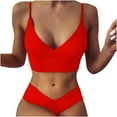 thumbnail image 2 of Hicidod Swimsuit for Women High Waisted Solid Bikini Sets Two Piece Tummy Control Surfing Bathing Suit V Neck Swimwear, 2 of 6