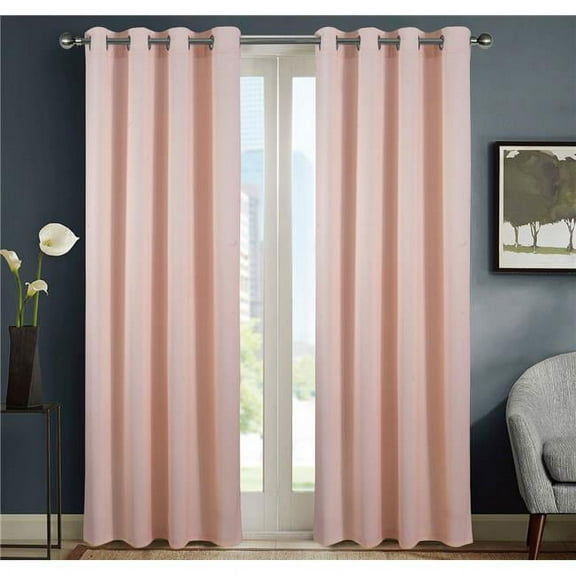 RT Designers Collection PNS417103 84 in. Sofia Printed Blackout Grommet Panel, Blush