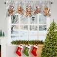 thumbnail image 3 of Christmas Tie Up Valances Curtain, Xmas Cute Gingerbread Man White Gold Winter Grey Adjustable Rod Pocket Short Window Treatment Tie Up Curtains Valances for Kitchen Living Room Bathroom 42x18 In, 3 of 9