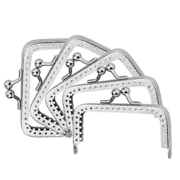 5Pcs Kiss Clasp Lock Metal Purse Frames, Square Arched Coin Bag Frame Metal Kiss Clasp Lock for Purse Handbag Making
