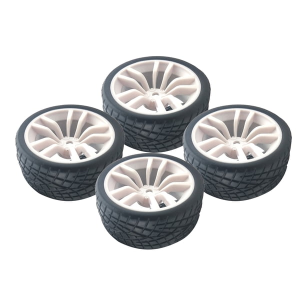4 Pieces 1/10 Scale Truck Tires RC Car Tire And Wheels For 1/10 Remote Control Car