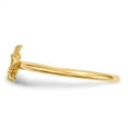 thumbnail image 2 of Real 14kt Yellow Gold Satin & Diamond-cut Plumeria Ring Size: 7; for Adults and Teens; for Women and Men, 2 of 4
