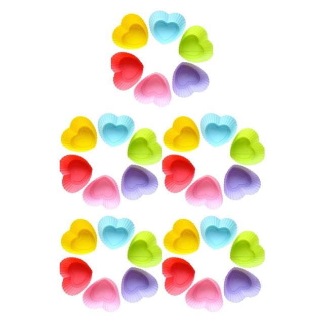 Toystoory 6 Pieces Cake Mold Household Dessert Making Shape Cakes Biscuit Tool Heart Tools Decorating Shaping Silicone Device Mould Shaped Type2 NO2