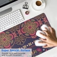 thumbnail image 4 of Long Mouse Pads for Desk,Purple Boho Tribal Floral and Mandalas Desk Mats on Top Of Desks, Desk Mouse Pad Extra Large with 3mm Non-Slip Base and Stitched Edge for Gaming,Work,Home 31.5"x11.8", 4 of 5