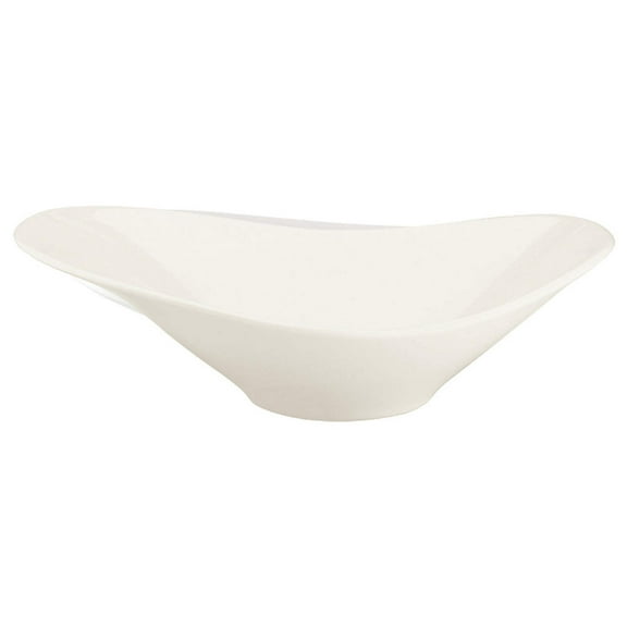 Gourmet 11" x 7.5" x h:3.5" 25 oz. Oval Warm White Porcelain Bowl