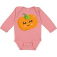 thumbnail image 3 of Inktastic Smiling Pumpkin, Halloween, Orange Pumpkin Boys or Girls Long Sleeve Baby Bodysuit, 3 of 5