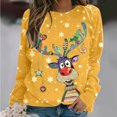 thumbnail image 1 of WILLBEST Playeras Navideñas Mujer Blusa Informal de Manga Larga y Cuello Redondo Para El Verano, Camiseta Estampada, Túnica Holgada con Abertura Lateral. Disfraces, 1 of 3
