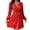Red, variant on BangWanChi Black Dresses for Women Women's Fashion Solid Color Sequin Lantern Sleeve V-Neck Belt Sequin Dress Long Sleeve V-Neck Dresses