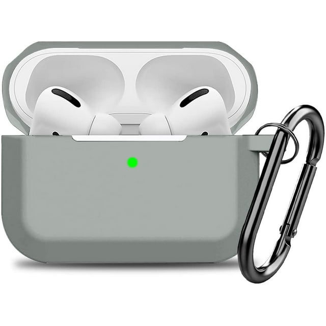 Compatible AirPods Pro Case Cover Silicone Protective Case Skin for Apple Airpod Pro 2019 (Front LED Visible) Black