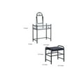 thumbnail image 3 of Casual 2 Piece Metal Vanity Set With Stool with Fabric Seat, Black, 3 of 4