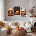 thumbnail image 3 of Hieng Fall Wall Art 3 Pieces Pumpkin and Crow Canvas Prints Farmhouse Truck Pictures Autumn Harvest Paintings for Thanksgiving Home Decor Unframed, 3 of 6