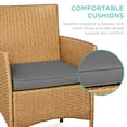 thumbnail image 5 of Best Choice Products 3-Piece Outdoor Wicker Conversation Patio Bistro Set, w/ 2 Chairs, Table - Natural/Gray, 5 of 8