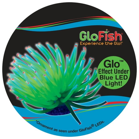 UPC: 0046798773054 | GloFish Yellow Anemone Silicone Ornament Detailed Aquarium Ornament Creates a Glowing Effect