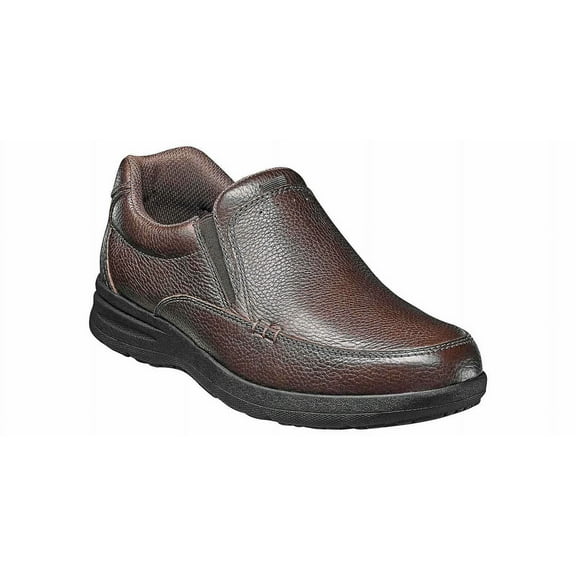 Nunn Bush Cam Moc Toe Slip-On Brown Tumbled Leather
