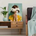 thumbnail image 5 of UXIEQU Woman with Daisies Oil Painting Canvas Wall Art 15.75x11.81 Inches, 5 of 8