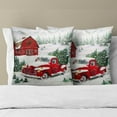 thumbnail image 3 of Winter Red Truck Throw Pillow Covers 16x16 Inch Christmas Tree Pillowcase Set of 2 Holiday Decorative Cushion Cover for Sofa Couch Home Car, 3 of 6