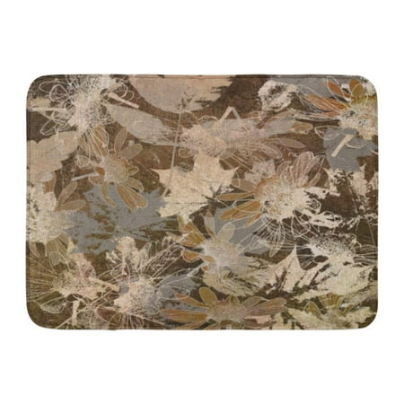 - GODPOK Aged Colorful Floral Graphic Autumn Leaves Monochrome in White Brown Beige and Grey Colors Wall Abstract Rug Doormat Bath Mat 23.6x15.7 inch